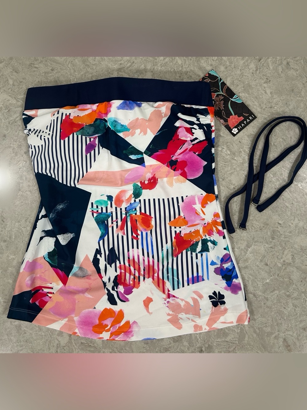 Hapari NEW with Tags NautaBloom Floral Geometric Bandeau Tankini size S